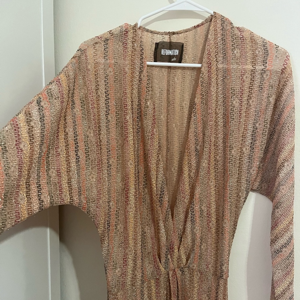 Reformation Lurex Long Sleeve Dress for the Holidays